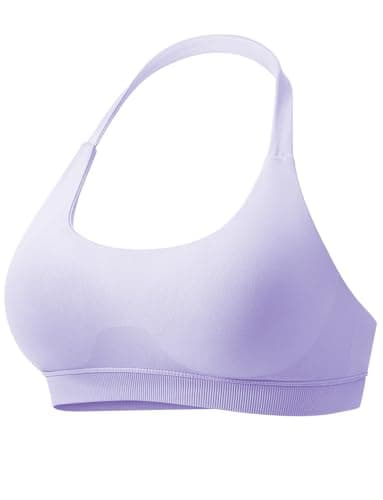 VOYJOY Women's Low Support Halter Workout Bra Seams-Free Yoga Crop Top