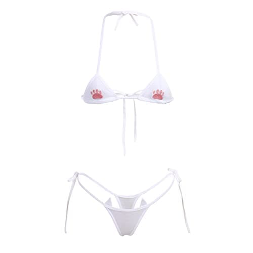 IMEKIS Women's Anime Cat Lingerie Set Cosplay Underwear