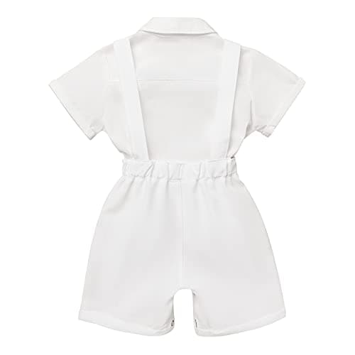 Baby Boy Christening Outfit with Bowtie and Suspenders