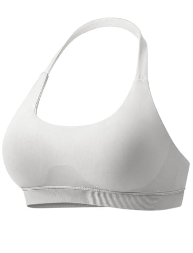 VOYJOY Women's Low Support Halter Workout Bra Seams-Free Yoga Crop Top