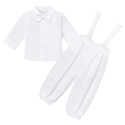 Baby Boys Christening Outfit Bowtie Romper Suit Set