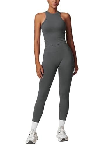 ABOCIW Women's Seamless Racerback Sports Bra & Leggings Set