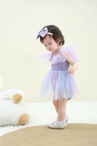 Ruffe Infant Tulle Romper Sleeveless Baby Girl Outfit 0-18M