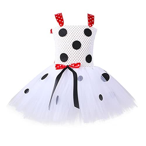Dalmatian Dog Milk Cow Costume Tutu Dress with Headband for Baby Girls