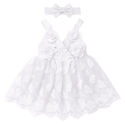 Butterfly Lace Romper Dress for Newborn Baby Girl's 1st Birthday