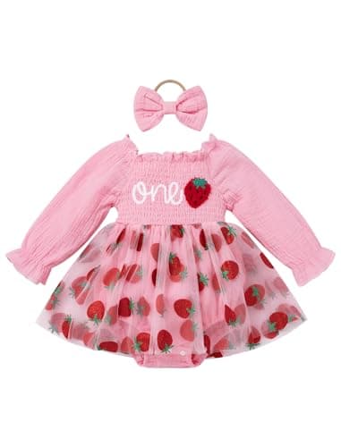 IMEKIS Baby Girl 1st Birthday Snowflake Romper & Headband Outfit