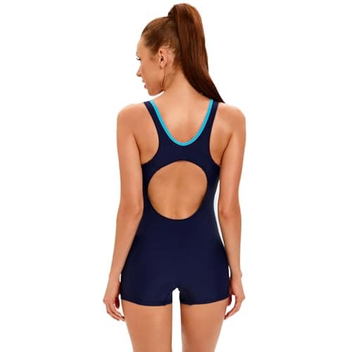 IMEKIS Women's Tummy Control Color Block Swimsuit