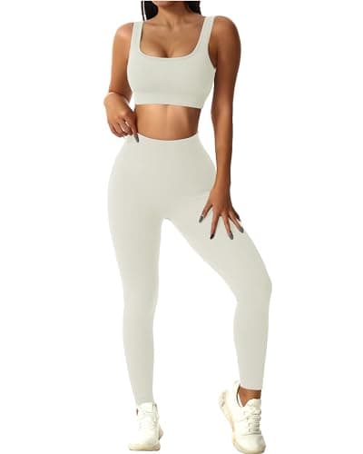 AURUZA Seamless High Waist Leggings & Sports Bra Gym Set