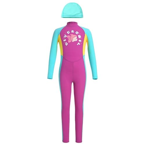 IMEKIS Full Body Wetsuit Rash Guard for Kids UPF 50+ with Hat