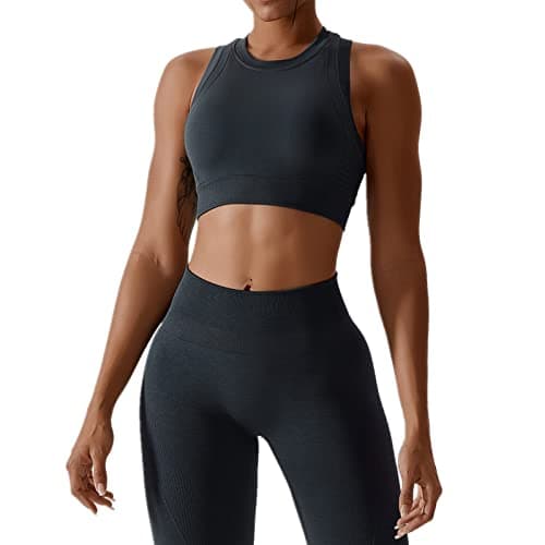 ABOCIW Women's Seamless Racerback Sports Bra & Leggings Set