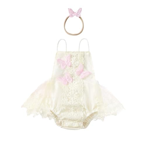 Newborn Baby Girl Butterfly Romper Jumpsuit