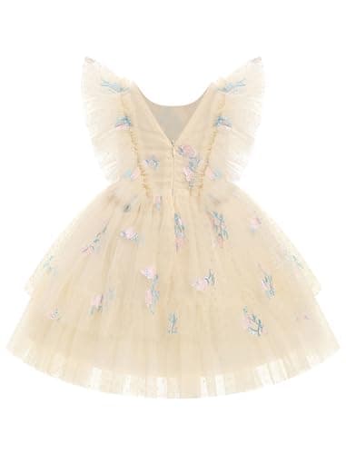 IMEKIS Boho Confetti Stars Princess Dress for Toddler Kids 3-10T