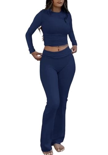 ZFLM Casual Workout Two-Piece Streetwear Sets Flared Leggings
