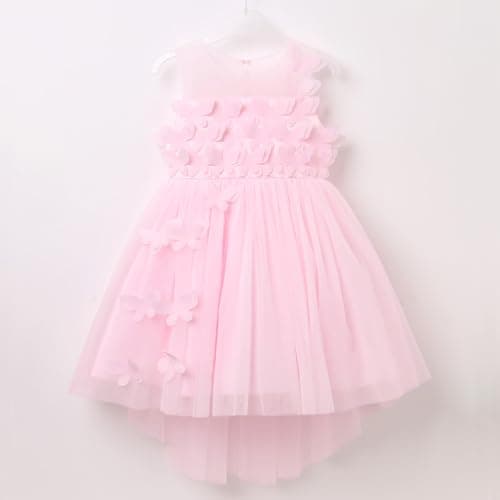 Toddler Girls' Butterfly High-Low Tulle Birthday Dress for Parties and Photos