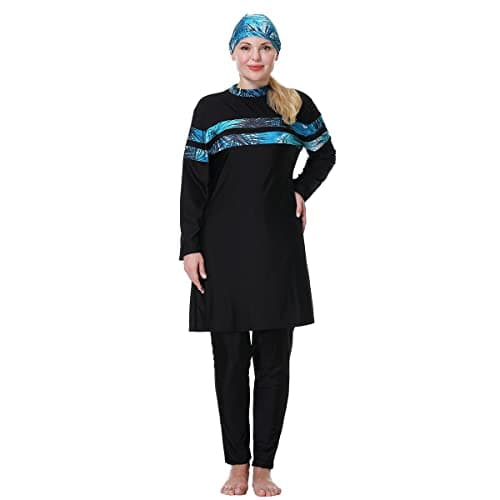 IMEKIS Modest Women's Plus Size Muslim Burkini Swimwear Set