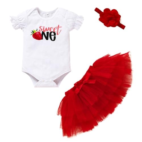 GRNSHTS Baby Girl 1st Birthday Cake Smash Tutu Outfit Set