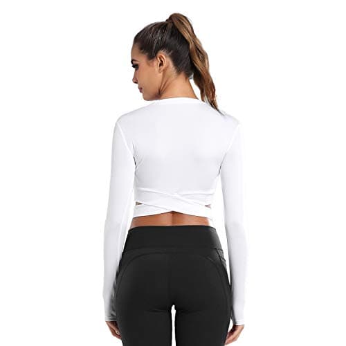 DREAM SLIM Women's Fitted Yoga Crop Tops for Running Gym