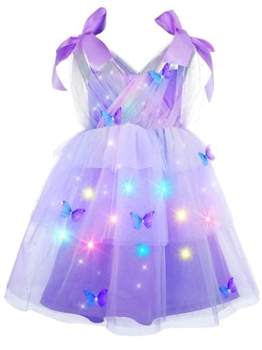 EVILD Pink LED Glowing Butterfly Tutu Dress for Girls and Kids