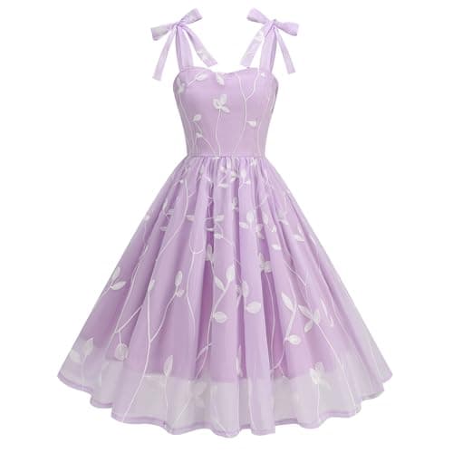 Vintage Embroidered Floral Tulle Prom Dress for Women