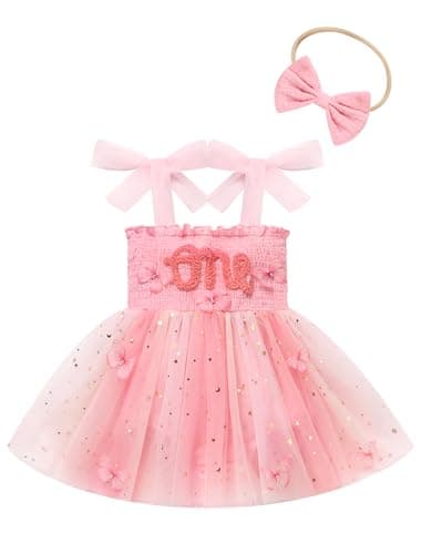 FYMNSI Baby Girl 1st Birthday Cotton Tutu Jumpsuit Summer Dress