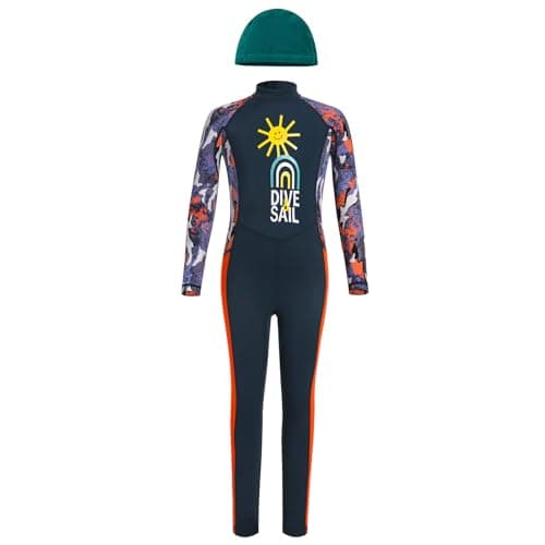 IMEKIS Full Body Wetsuit Rash Guard for Kids UPF 50+ with Hat