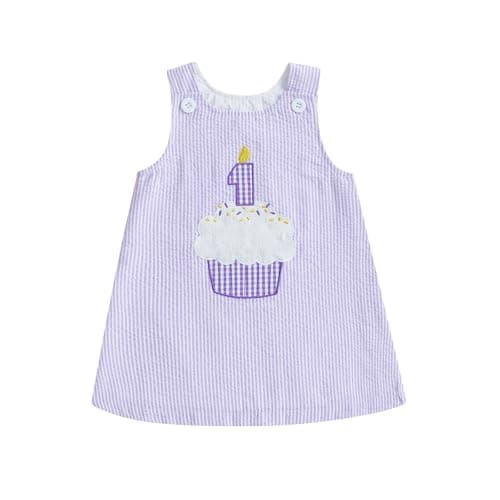 GOOCHEER Baby Girl Cake Embroidery One-Year-Old Dress