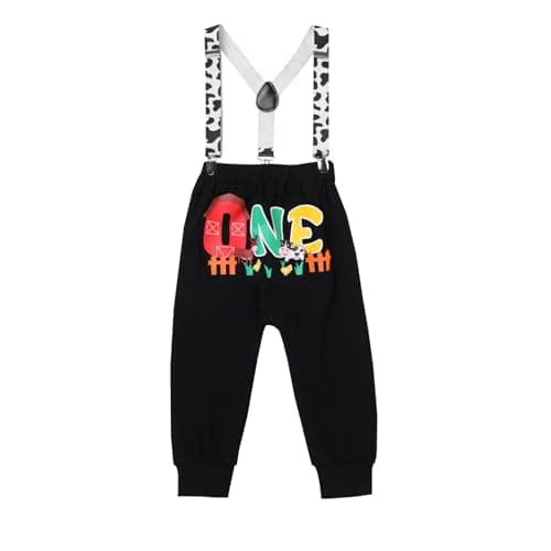 Baby Boys Circus Space 1st Birthday Outfit Cake Smash Romper + Pants + Suspenders