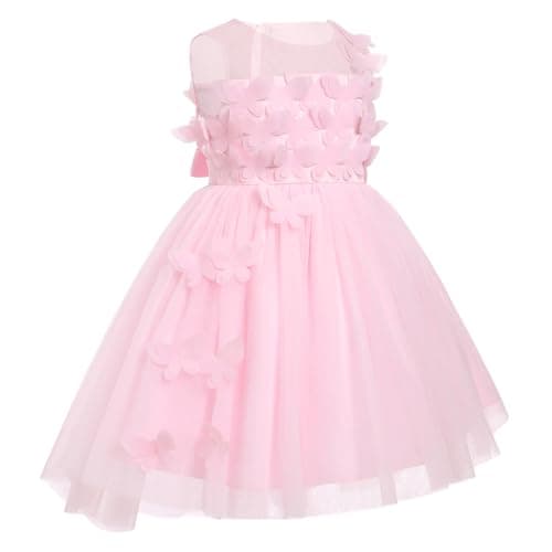 Toddler Girls' Butterfly High-Low Tulle Birthday Dress for Parties and Photos