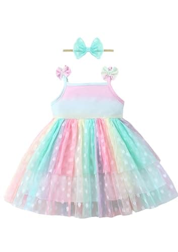 Renotemy Toddler Girl Summer Sleeveless Tutu Dress for Birthday Photoshoot