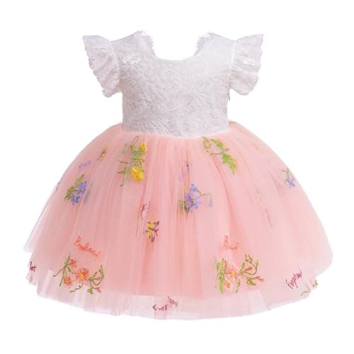 Boho Princess Lace Backless Butterfly Birthday Dress for Toddler Baby Girl by IMEKIS