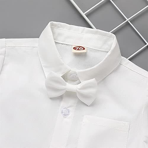 Baby Boy Christening Outfit with Bowtie and Suspenders