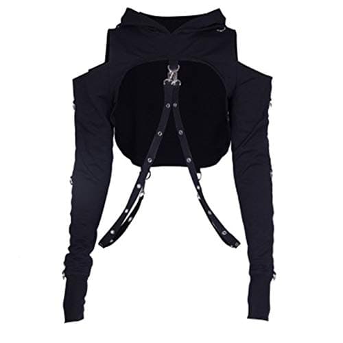 Gothic Punk Hoodies for Women in Crop Tops Style