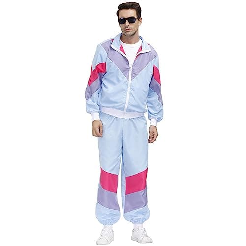 80s Retro Hip Hop Windbreaker Tracksuit for Women Men