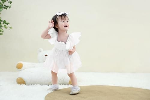 Ruffe Infant Tulle Romper Sleeveless Baby Girl Outfit 0-18M