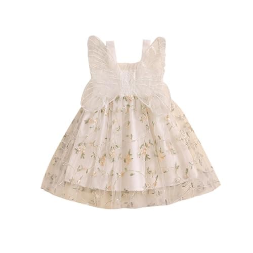 ZINTAOZT Toddler Butterfly Wings Sleeveless Skirt Birthday Party Tutu Dress