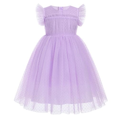 ODOLDI Shiny Rainbow Stars Sequin Dress for Girls Toddler Birthday Party