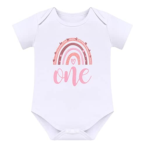 ODASDO Boho Rainbow Birthday Cake Smash Outfit Set