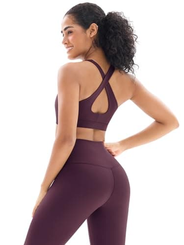 YNNTHY High-Waisted Leggings with Cross-Back Sports Bra for Women Gym Outfits