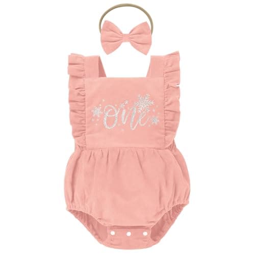 IBTOM CASTLE Baby First Birthday Sleeveless Corduroy Romper Cake Smash Outfit