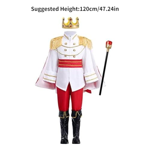 Prince Charming Costume for Boys - Royal Outfit for Dress-Up Parties and Halloween (120cm)