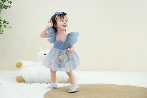Ruffe Infant Tulle Romper Sleeveless Baby Girl Outfit 0-18M