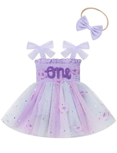 FYMNSI Baby Girl 1st Birthday Cotton Tutu Jumpsuit Summer Dress