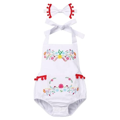 IMEKIS Newborn Baby Girl Mexican Fiesta 1st Birthday Outfit