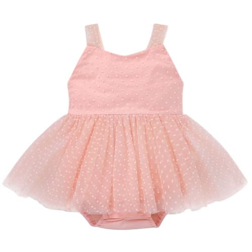 Newborn Baby Girl 1st Birthday Floral Lace Romper Dress for Cake Smash Photo Shoot