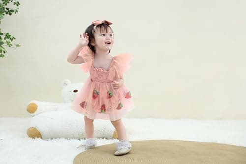 Ruffe Infant Tulle Romper Sleeveless Baby Girl Outfit 0-18M