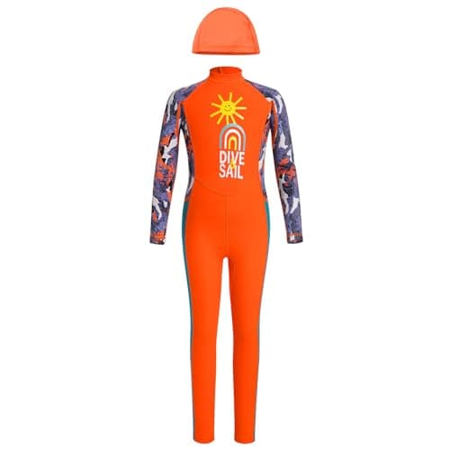 IMEKIS Full Body Wetsuit Rash Guard for Kids UPF 50+ with Hat