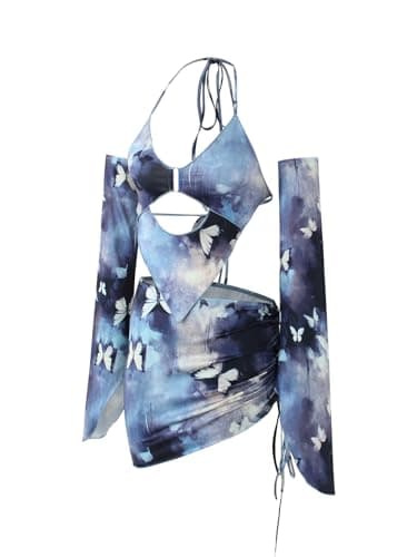 CAPE CLIQUE Women's Sexy Y2K Festival Outfits Long Sleeve Summer Clubwear