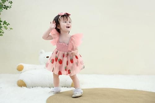 Ruffe Infant Tulle Romper Sleeveless Baby Girl Outfit 0-18M