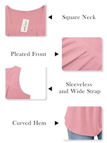 Flowy Square Neck Tank Tops for Women XL-5XL