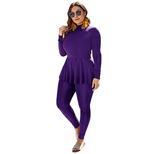 IMEKIS Plus Size Modest Muslim Burkini Bathing Suit